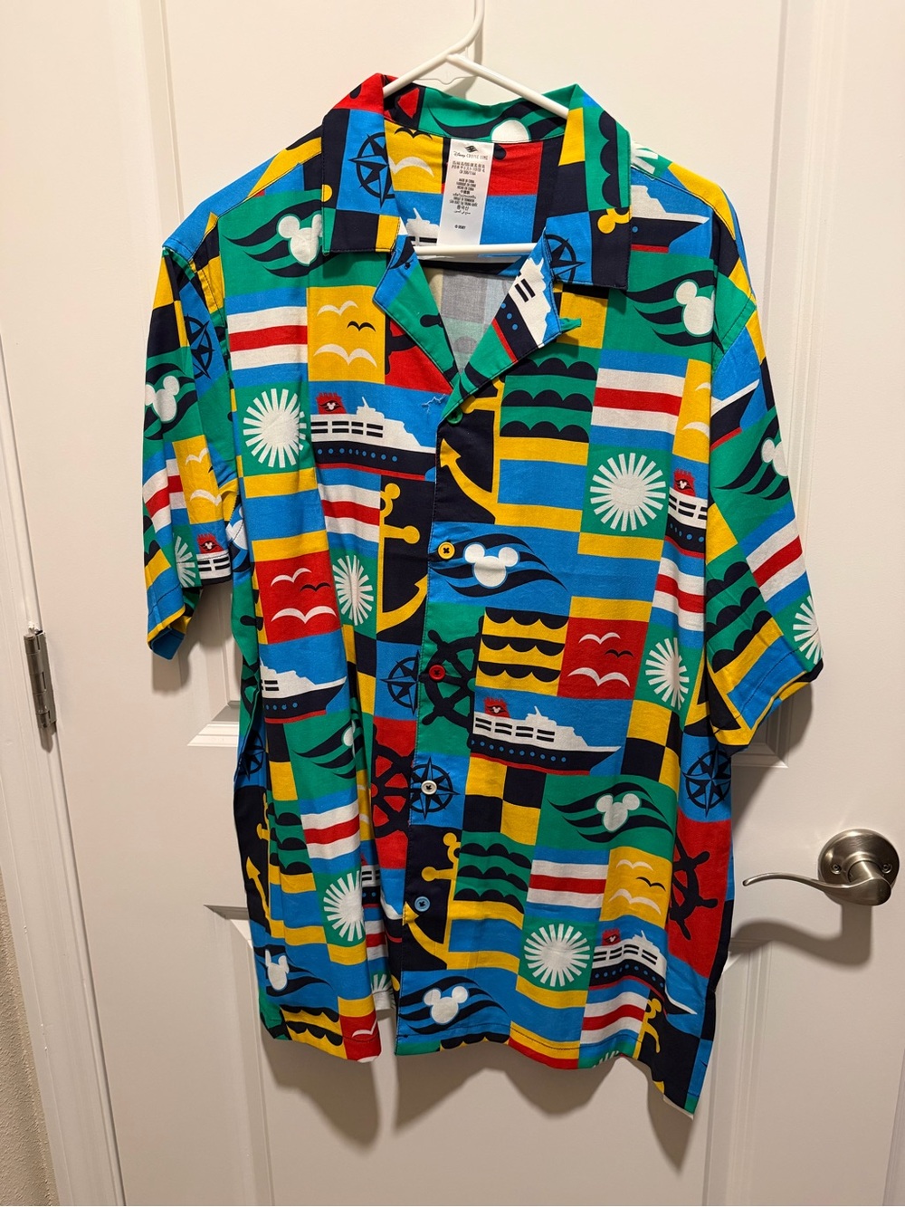 Disney Cruise Line Nautical Mickey Button-Up Shirt Men’s XL